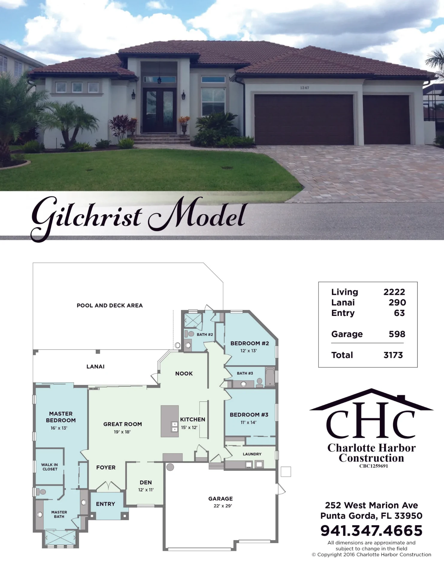 Gilchrist model floor plan and elevation