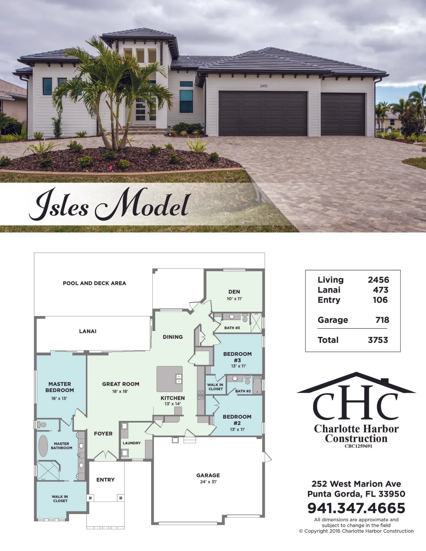 Isles model floor plan and elevation